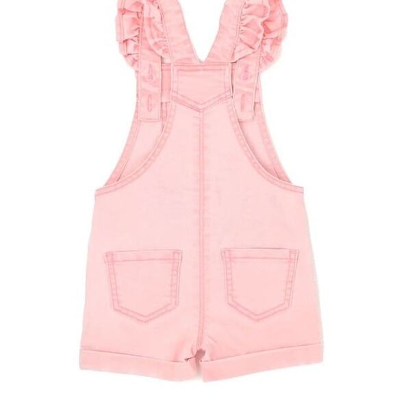 Baby pink ruffle overall shorts 12M NNT - Picture 2 of 4